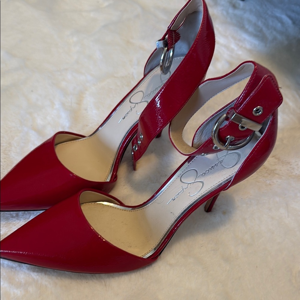 Jessica Simpson Red D'Orsay Heels